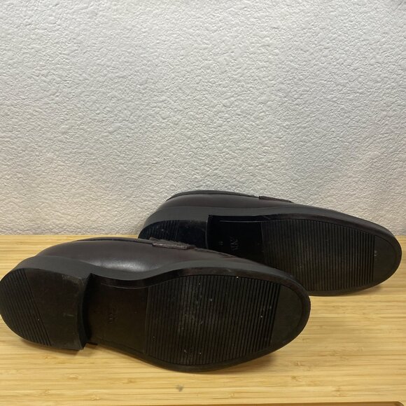 Zara Man Brown Leather Tassel Loafers Lug Sole Dress Shoes US 8 (Zara EU 41) - Picture 7 of 9